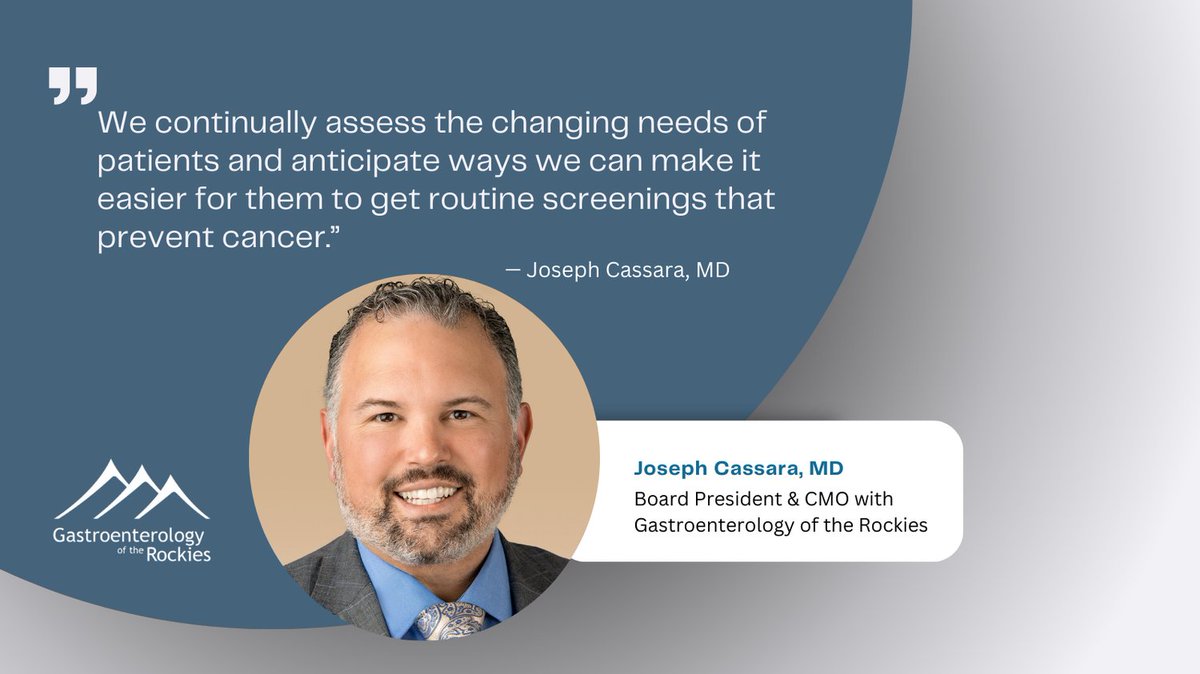 We're excited to announce a change in our Board leadership @GastroRockies. We introduce Joseph Cassara, MD, MBA, our incoming Board President &amp; esteemed Chief Medical Officer. Congratulations Dr. Cassara! bit.ly/3WXX1Mg #board #CMO #gastroenterologist