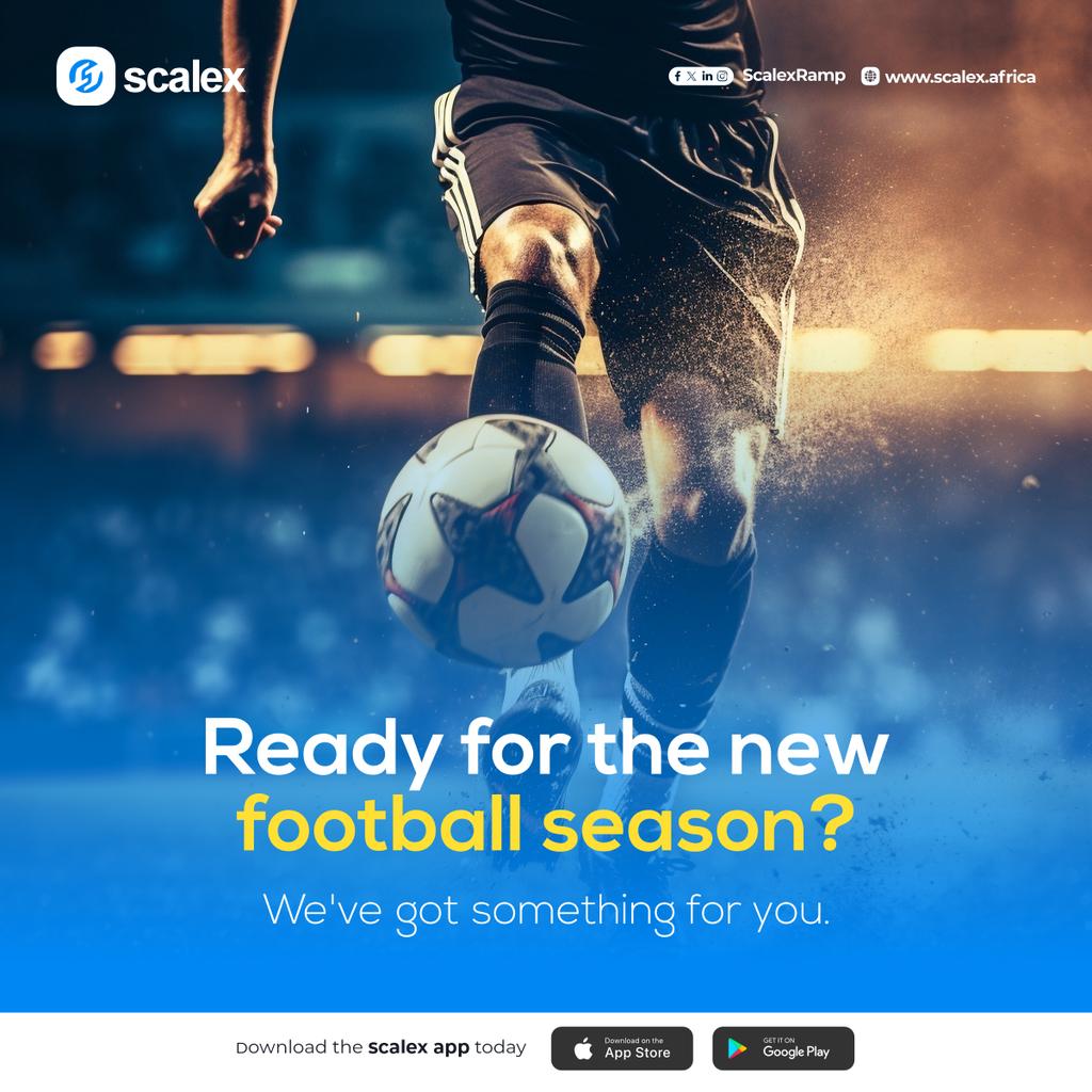 ScalexRamp's tweet photo. The football season is upon us, and the stakes are high!

We have made deposits and cashouts easier for users of @Sportsbetio

Get the Scalex App and let it be your staking companion this season.

For iOS - https://t.co/cGR2CXajR2,

Android - https://t.co/sqp4IzFQWX

#Scalex #Crypto