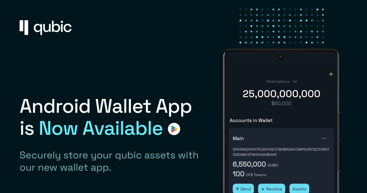 Qubic Android Wallet Now on Play Store

Where the Qubic wallet can now be downloaded from:
✅ Google Play Store
✅ Apple App Store

We are pleased to announce that the Qubic wallet can now be downloaded for android on the Google Play Store here: play.google.com/store/apps/det…

We invite