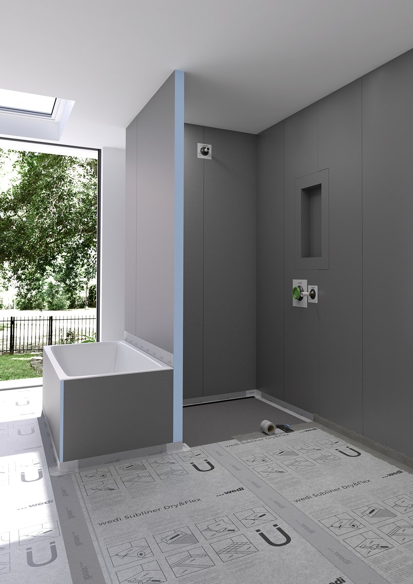 The_TimberGroup's tweet photo. Make even the most adventurous wet room design an reality using our wedi tilebacker building boards! These building boards are tileable, heat-insulating, provide long-term mould protection &amp; are 100% waterproof! Find out more at: https://t.co/widyTNXkNT https://t.co/dBIxQwBgdO