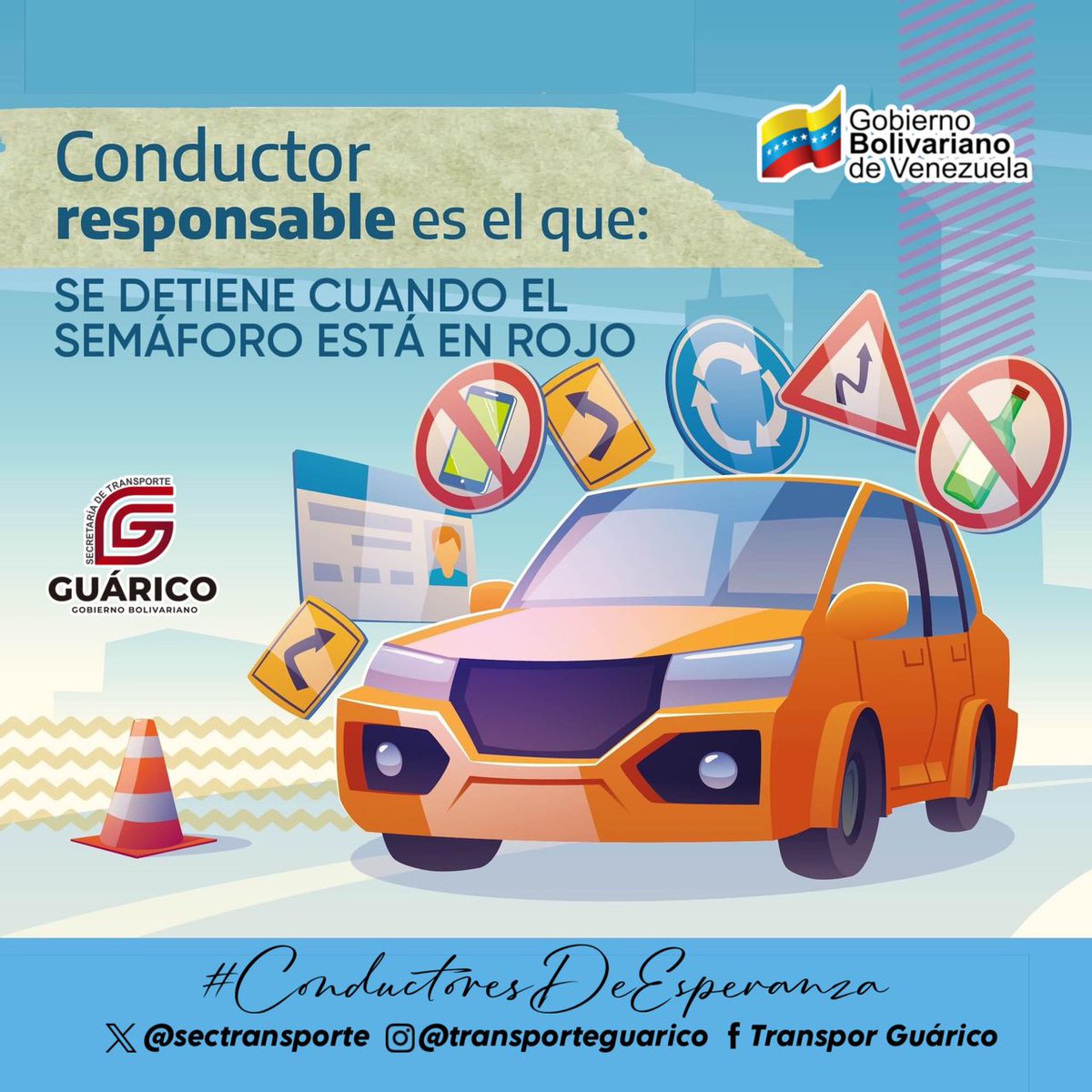 ¡La seguridad comienza con una decisión! 🚦 

Un buen conductor siempre respeta el semáforo. No solo por regla, sino por responsabilidad. 

¡Cuidemos nuestras vidas y las de los demás en la carretera! 🛣️❤️ 

#ConductoresDeEsperanza 
#TransporteGuárico