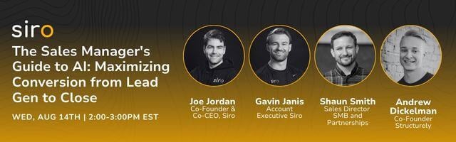 ⏰ TODAY 2p EST &lt;&gt; WEBINAR: Maximizing Conversion from Lead Gen to Close
👉bit.ly/3M4DAeo
#webinar #leadgen #ai #salesautomation