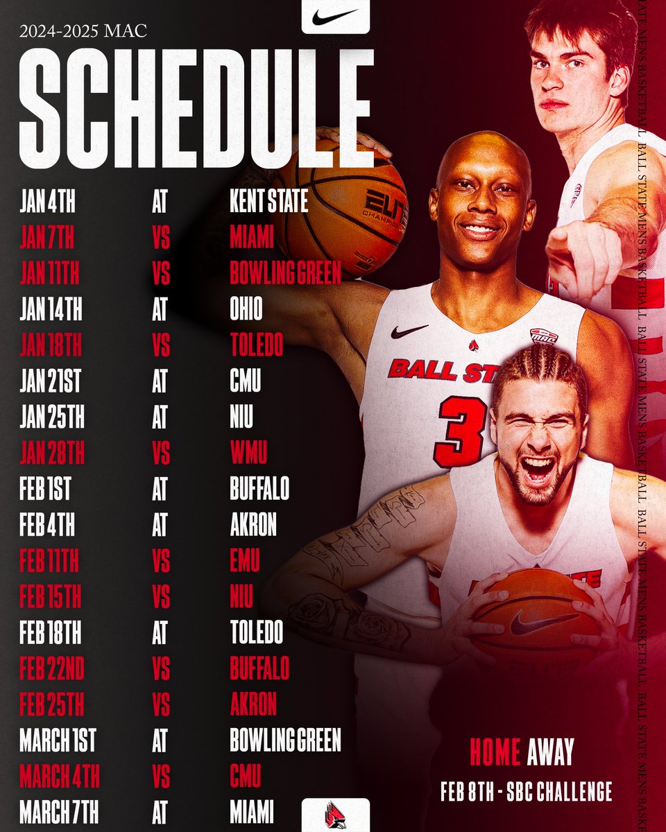 BallStateMBB's tweet image. MAC Schedule is here 👀

Single Plays
Home: EMU &amp;amp; WMU
Road: Kent St &amp;amp; Ohio

Nonconference schedule coming soon...

#ChirpChirp x #WeFly x #MACtion