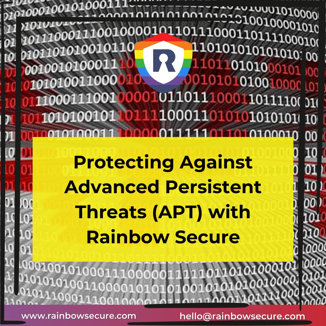 RainbowSecure's tweet image. Stay ahead of APT with Rainbow Secure:

Layered Defense
Continuous Monitoring
Advanced Encryption
Behavioral Analytics
Proactive Response

Request your free, cyber-ready assessment today.

Visit: rainbowsecure.com

#AdvancedThreatProtection #CyberSecurity #RainbowSecure