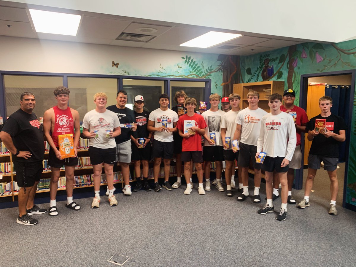 Always love seeing students giving back to their communities! A huge thank you to Coach Moore and <a href="/WauseonFootball/">Wauseon Football</a> for their donation to the Wauseon Primary pantry! We hope you have a great season and Go Indians! #waueonpride #donate #community <a href="/Wauseonsports/">Wauseon Athletics</a> <a href="/WauseonSchools/">Wauseon Schools</a>