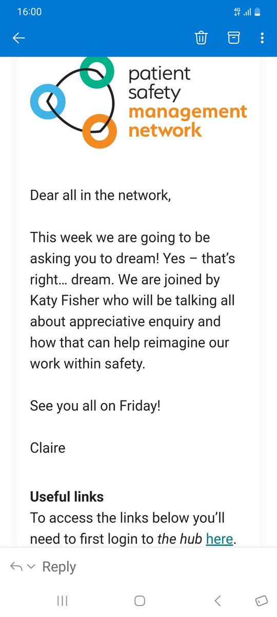 Katy Fisher (@katyprescott4) on Twitter photo So excited to open up the floor to ask 'what could Appreciative safety and Appreciative Governance look like?' in this week's Patient Safety Management Network. Bring your aspirational hat! Who's with me? <a href="/ptsafetylearn/">Patient Safety Learning</a> <a href="/caringcorner24/">Caring Corner</a> <a href="/safetynurse999/">Claire (she/her)</a> <a href="/JordanNicholls/">Jordan Nicholls</a> <a href="/Dhodgkiss5/">Daniel Hodgkiss</a> So excited to open up the floor to ask 'what could Appreciative safety and Appreciative Governance look like?' in this week's Patient Safety Management Network. Bring your aspirational hat! Who's with me? <a href="/ptsafetylearn/">Patient Safety Learning</a> <a href="/caringcorner24/">Caring Corner</a> <a href="/safetynurse999/">Claire (she/her)</a> <a href="/JordanNicholls/">Jordan Nicholls</a> <a href="/Dhodgkiss5/">Daniel Hodgkiss</a>
