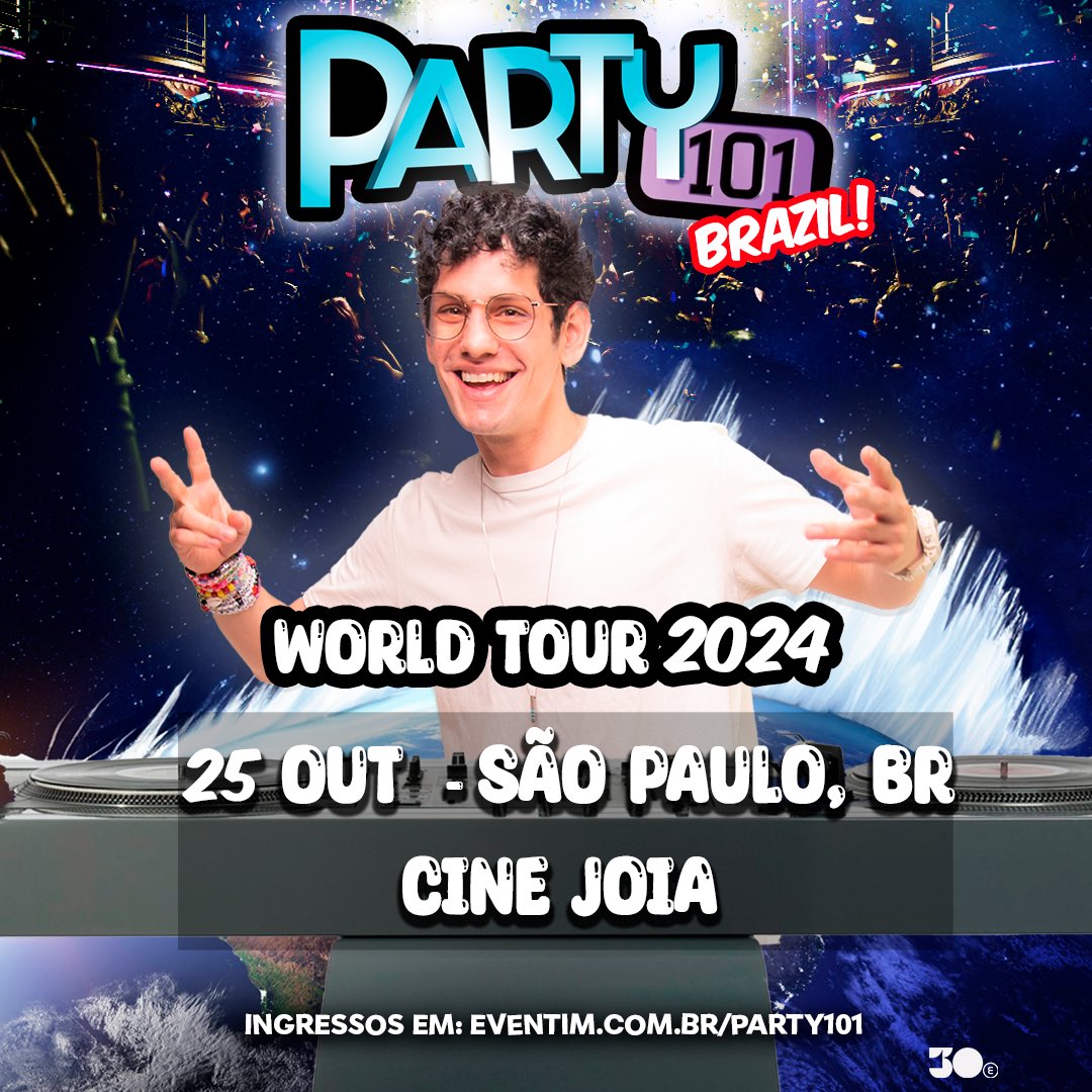 30e (@30ebr) on Twitter photo São Paulo, os hits já estão na ponta da língua? Chegou a hora de reviver filmes e seriados dos anos 2010 nessa festa que é pura nostalgia, dia 25 de outubro no Cine Joia! 💫
A Party101, comandada pelo <a href="/MattBennett/">Partty 101nett</a>, vai emocionar! 🥹🔥 São Paulo, os hits já estão na ponta da língua? Chegou a hora de reviver filmes e seriados dos anos 2010 nessa festa que é pura nostalgia, dia 25 de outubro no Cine Joia! 💫
A Party101, comandada pelo <a href="/MattBennett/">Partty 101nett</a>, vai emocionar! 🥹🔥