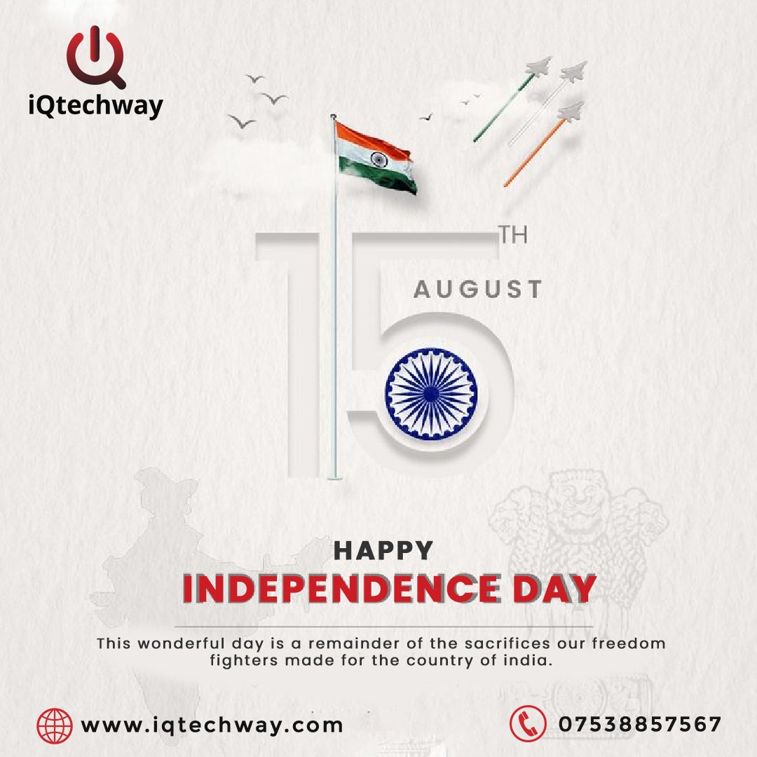 iqtechway_'s tweet photo. Happy Independence Day from IQTechway! 🎉

Today, we celebrate the freedom that drives innovation and progress. Let’s honor our nation’s journey and embrace the future with new possibilities. Here’s to a bright and prosperous India! 🇮🇳✨

#IndependenceDay #IQTechway #Innovation https://t.co/Z8X9Oy2lbj