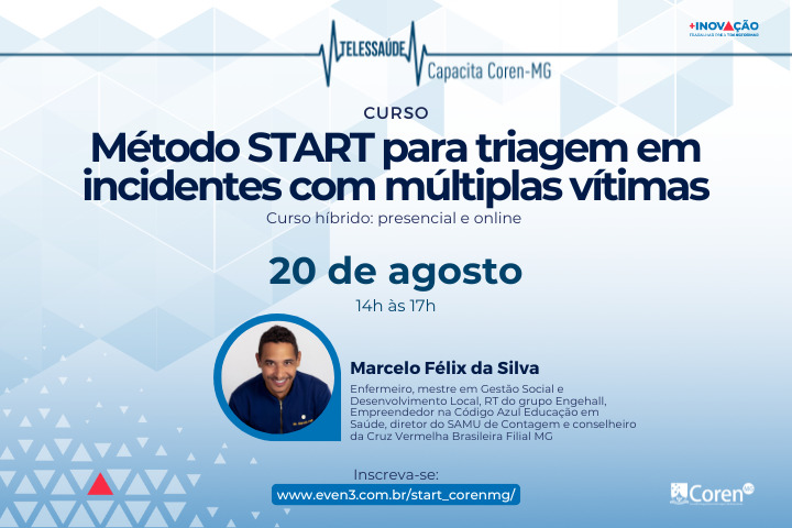 Mais um curso inédito para a enfermagem mineira! Participe! Se inscreva agora mesmo pelo link even3.com.br/start_corenmg