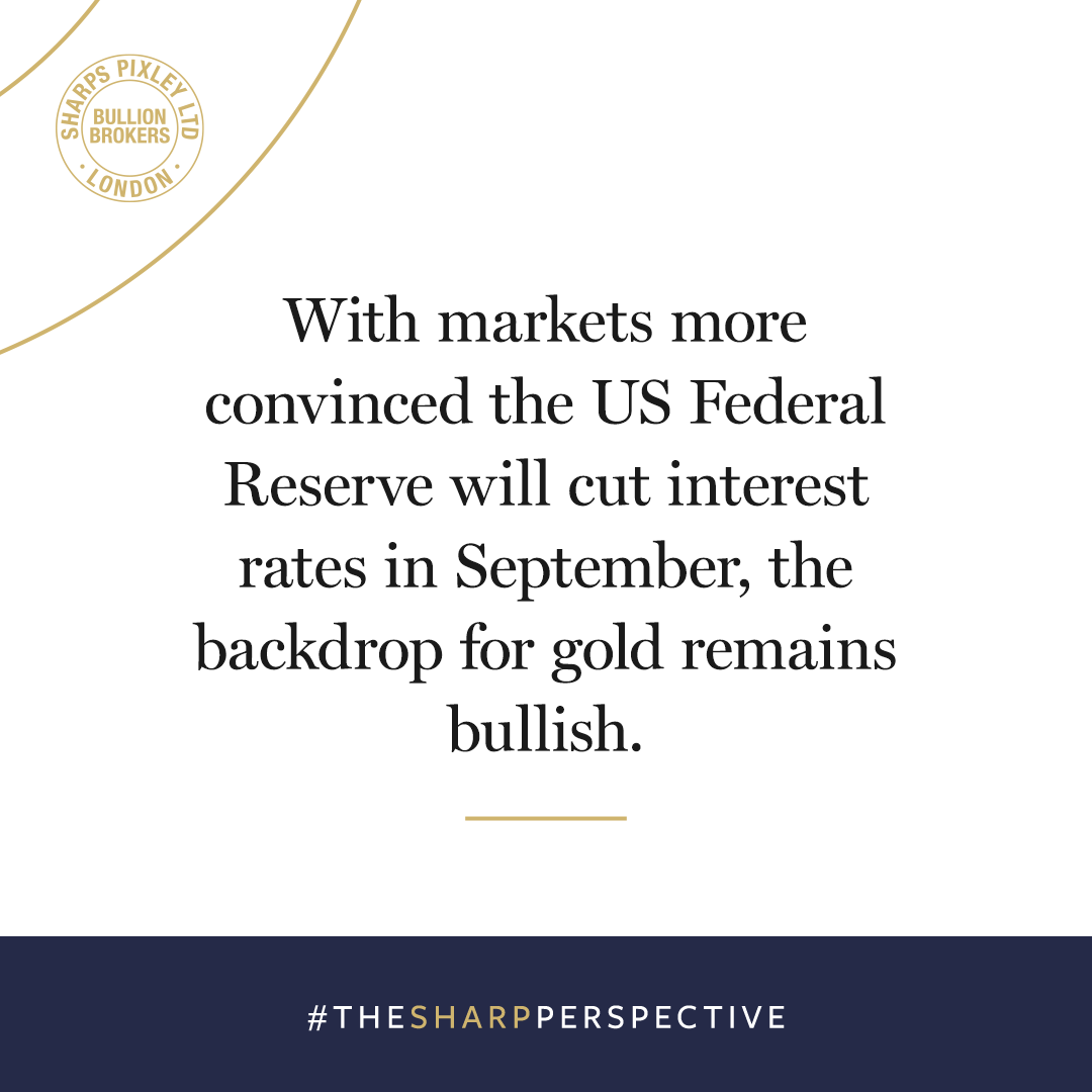 SharpsPixley's tweet photo. Gold hit fresh record highs in July, the bullish backdrop supported by a number of factors including anticipation of US Federal Reserve interest rate cuts. Find out more in our latest market commentary: https://t.co/IW0nu6ZwoW #Gold #Investment https://t.co/8CtxZgp9Jh