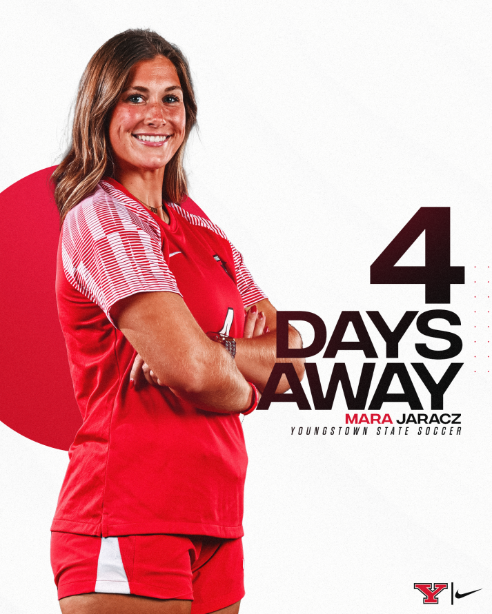 ysuWsoccer's tweet photo. The Final 4️⃣!

Junior Mara Jaracz brings the Countdown to Kickoff to just 4️⃣ days!

#GoGuins🐧 #RaiseTheBar https://t.co/0Irzep6Hs0