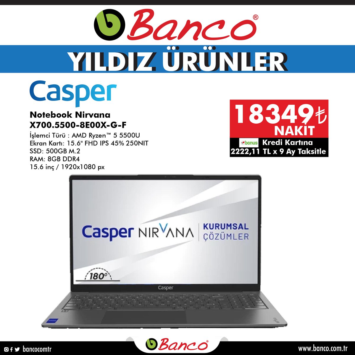 Bancocomtr's tweet photo. Teknolojinin yıldız ürünlerinde kaçırılmayacak fiyatlar Banco mağazalarında sizleri bekliyor. 

#banco #elektronik #teknoloji #technopc #casper #asus https://t.co/1TBbDqiJ4N