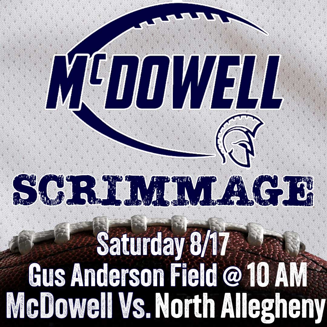 This Saturday (8/17) is your first chance to see the 2024 McDowell Trojans in action. The Trojans take the field at Gus Anderson for a scrimmage against North Allegheny at 10 AM.
Season kickoff - Friday 8/23 7PM @ Woodland Hills.
Home opener- Friday 8/30 @ 7PM vs. Walsh Jesuit