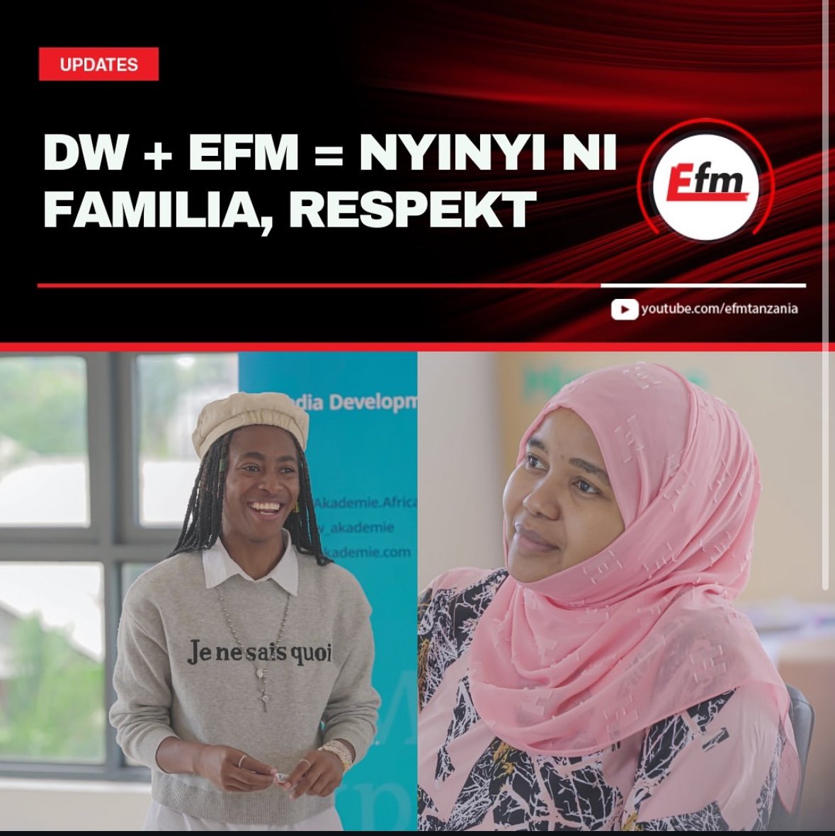 Imaniluvanga's tweet photo. From mentee to trainer! 

Proud to return to EFM &amp; TVE with @dw_akademie  training the team on reporting online violence against women. 

#MindTheGap #OVAW 

NB: I was mentored by @EfmTanzania on Media Management in 2021, Grateful to be home again🫶 https://t.co/fv5Aoij7h4