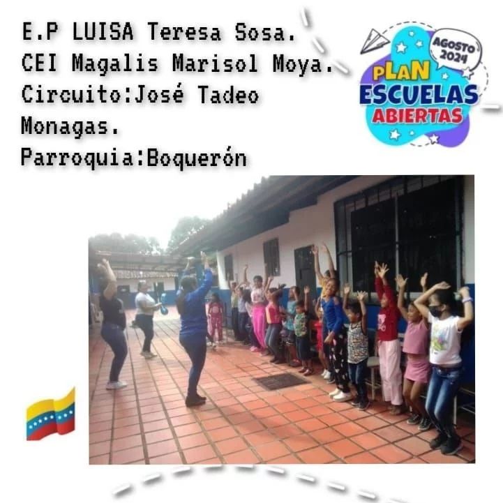 geminismg's tweet photo. En el Edo. Monagas, Mcpio. Maturín, la E.P. Luisa Teresa Sosa, recibió la participación de 31 niñas/as y adolescentes, además de 14 adultos.  Plan de Escuelas Abiertas. 

#14Ago
#HastaProntoX
#sergetti #luzzers
#FidelPorSiempre https://t.co/pPlEXVIxKx