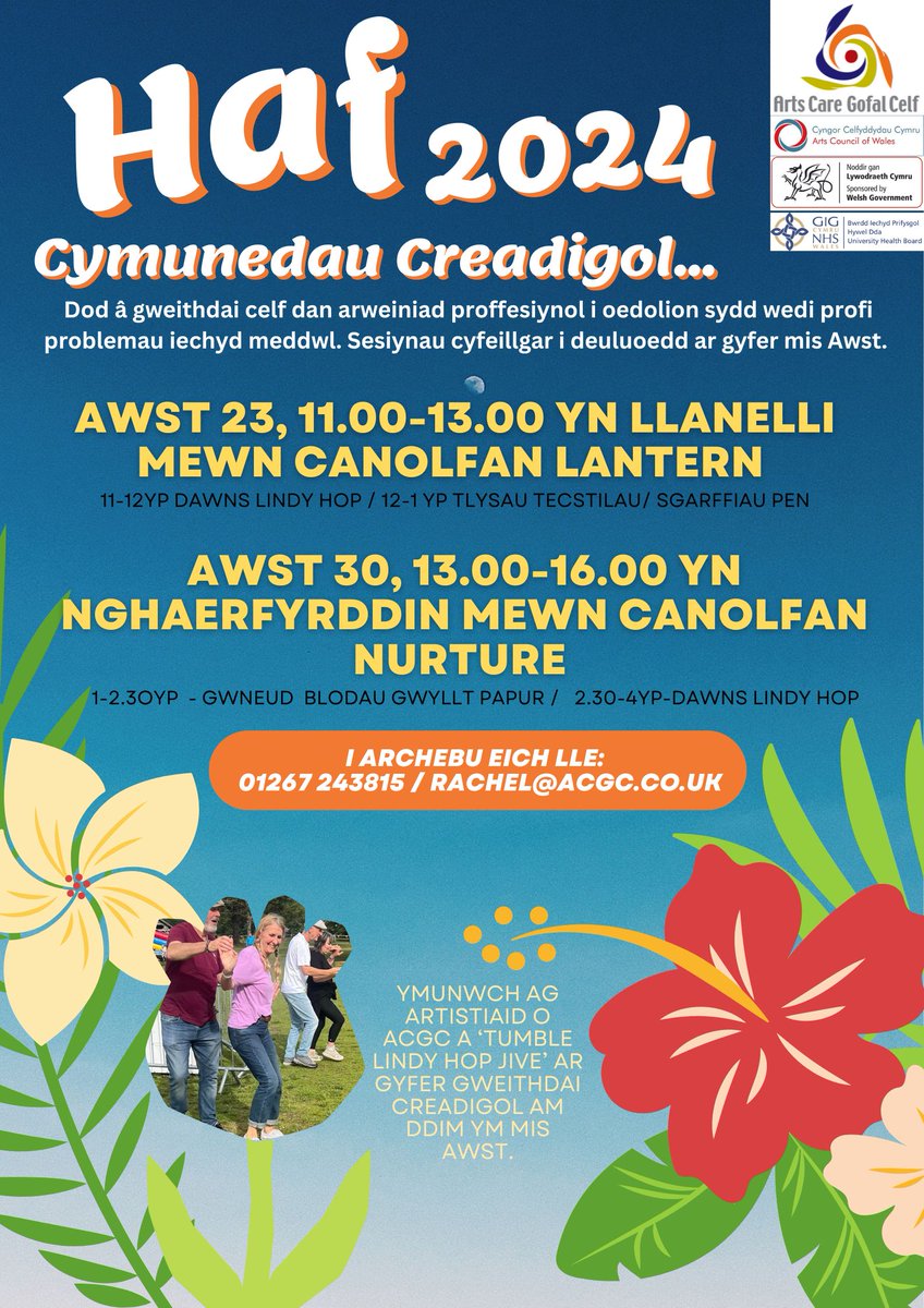 Bookings are open for these two summer workshops, creative opportunities supporting mental health and wellbeing this August #MentalHealthMatters #familyfriendly <a href="/Arts_Wales_/">Cyngor Celfyddydau Cymru | Arts Council of Wales</a>  <a href="/WahwnC/">WAHWN Cymru</a> <a href="/CarmsCouncil/">Cyngor Sir Gâr</a> <a href="/HywelDdaHB/">Hywel Dda UHB</a> <a href="/FISSIRGAR/">Carmarthenshire FIS</a>  <a href="/FYICarmarthen/">FYI.Carmarthen</a> <a href="/LlanelliStar/">Llanelli Star</a> <a href="/Carmjournal/">Carmarthen Journal</a> #fridayfun