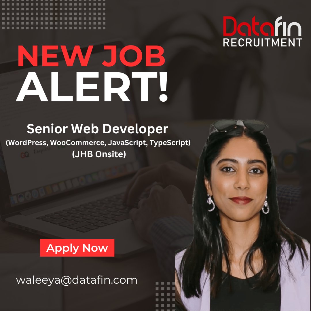 DatafinSA's tweet image. IMPLEMENT functional requirements into successful Front-end and Back-end development, ensuring high performance as the next Senior Web Developer sought by a Joburg Brand Management Specialist.
Apply here - ow.ly/RByv50SXK0b
#seniorwebdeveloper #datafinrecruitment