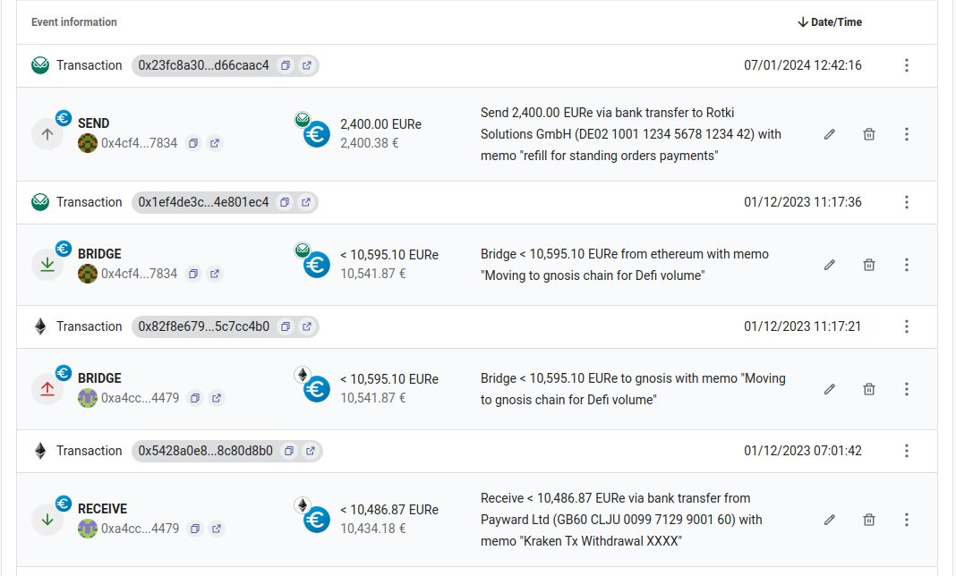 Probably one of the best and most useful projects in crypto is <a href="/monerium/">Monerium</a>.

Having the ability to burn EURe onchain and have it be sent via SEPA to any bank or receive EUR to an IBAN and have it appear onchain

Insanely useful and fully supported thanks to their API in <a href="/rotkiapp/">🐦 rotki - own your data, protect your privacy</a>