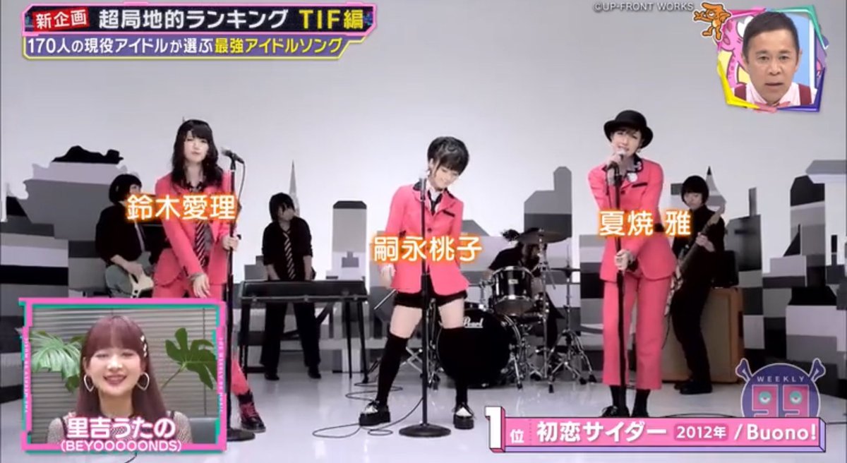 TuesdayTheNight's tweet photo. アイドルが選ぶ最強アイドルソング
#Buono！ の #初恋サイダー
5人に一人のアイドルが選んでる

桃姫の言う通り伝説のユニット
またこういうユニット作って欲しいなぁ
#SIOOM には期待したが😆

#嗣永桃子
#夏焼雅
#鈴木愛理

初恋サイダー / Buono!  (Live at 日本武道館 )　https://t.co/SsLJEXxJLX https://t.co/pXyWNPt4z3