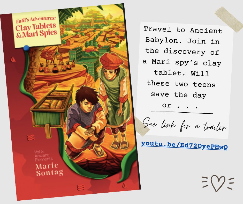 profsontag's tweet photo. Today, it's out in the wild - a new book for the Ancient Elements Series. Set in Ancient Babylon, this historical fiction book for 9-13-year-olds promises to keep readers engaged until the end.  View the trailer at https://t.co/MFqk3FS25B to see for yourself! https://t.co/ZDDOxPCbq5