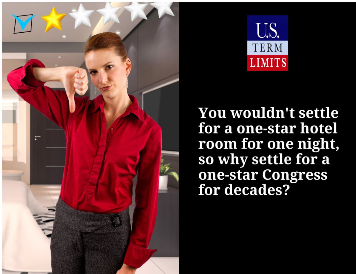 USTermLimits's tweet photo. Congress' job approval rating has averaged just 18% over the past decade - this is less than a one-star rating.
#TermLimitsNow #TermLimitCongress https://t.co/YKy4jWlonu