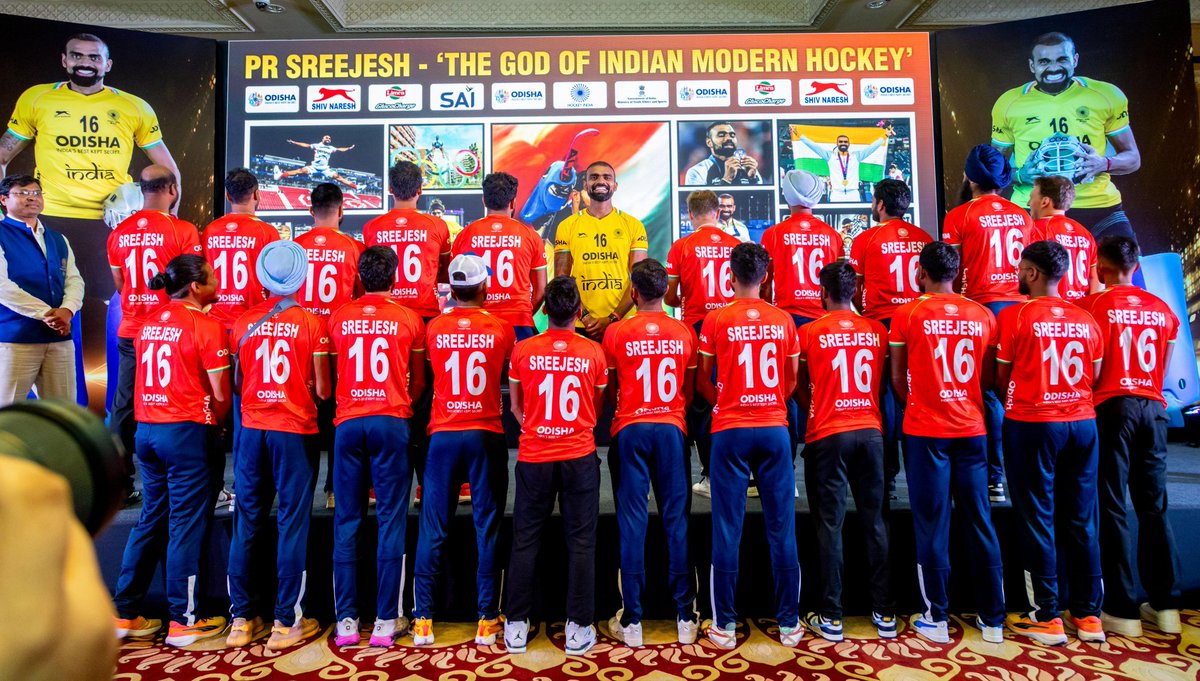 DilipTirkey's tweet photo. Attended the P.R. Sreejesh Felicitation Ceremony hosted by Hockey India. It was an emotional day for all of us, but we couldn't be prouder of everything he has accomplished for Indian hockey. Sreejesh is not just a player; he is a role model who has inspired millions.

Hockey India has made the poignant decision to retire the iconic Jersey No. 16 in honor of the 'God of Modern Indian Hockey,' P.R. Sreejesh. From this day forward, no player on the Senior team will wear this legendary number.

An era of unmatched excellence comes to a close as Hockey India retires Sreejesh’s No. 16 jersey. His journey—from making miraculous saves to inspiring future generations—will forever be a treasured part of Indian hockey’s history.

I still remember when I was captain of the Indian Hockey team, Sreejesh was just a young, obedient and slightly shy player. Two decades later, he has transformed into the god of modern Indian hockey. It fills my heart with pride to witness all that he has achieved for the sport.

#IndiaKaGame #HockeyIndia @16Sreejesh @flyspicejet