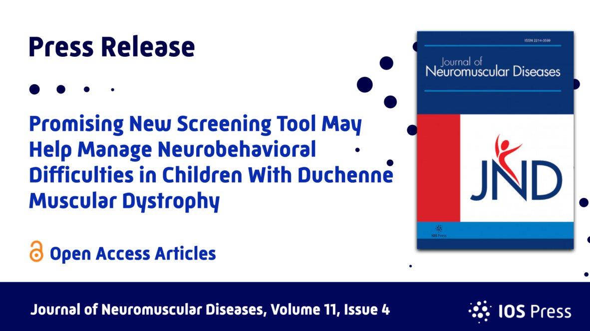 journal_nd's tweet image. Pilot study in “Journal of Neuromuscular Diseases” shows promise for assessing neurobehavioral difficulties.
News: bit.ly/PR_JND_11-4
Article: Development and Pilot Validation of the DuMAND Checklist content.iospress.com/articles/journ… - IOS Press
#duchennemusculardystrophy #DMD