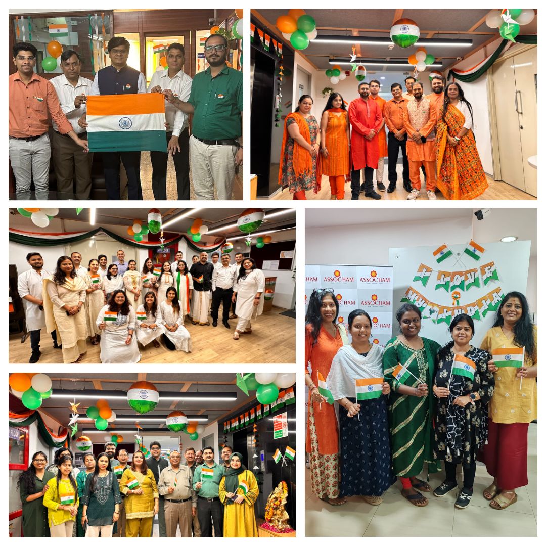 ASSOCHAM4India's tweet photo. The ASSOCHAM team across India proudly celebrated #HarGharTiranga by showcasing our tricolor, a symbol of our rich cultural heritage and national unity.   Join us in this campaign to strengthen the unity and integrity of our nation. Jai Hind!

@MinOfCultureGoI @MIB_India @AmritMahotsav @Deepaksood69

#HarGharTirangaWithASSOCHAM #HarGharTiranga #IndependenceDay2024