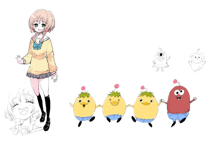 #IWASAKI_ART フレ美ちゃんラフです🐥🐥🐥🐥 