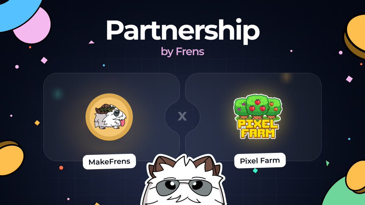 MakeFrensxyz's tweet photo. 🚨 New Partnership Alert 🚨 

Make Frens 🤝 Pixel Farm 

@pixelfarm_xyz is an innovative farm-to-earn game on TON blockchain that offers players an engaging farming experience and real earning opportunities through the TON blockchain. 🚀🔥

Our quest is now live on their telegram app. Join the fun and start questing now !! 🔽

Quest is now live on our app: https://t.co/ikqtGI5YcT
