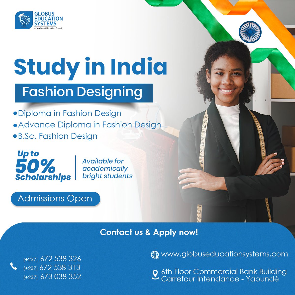 GlobusSystems's tweet photo. Want to turn your love for fashion into a thriving career? 🪡✨

Become a fashion design pro with a diploma or degree from India! 🇮🇳 We're offering a 50% scholarship to help you achieve your dreams. 
Ready to make your mark? Hit us up now! 📲

#FashionDesign #Scholarship #India https://t.co/0uyRRtduI5