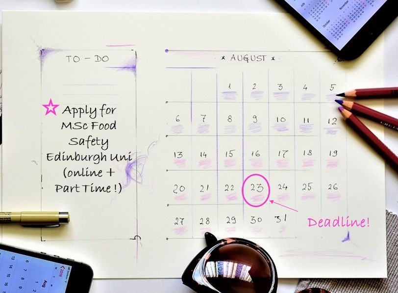 Counting down! Apply before the 23rd of August for a for Sept 2024 start on the University of Edinburgh's flexible, #PartTime, postgraduate (PG) #FoodSafety #OnlineProgrammes  delivered <a href="/EdinburghUni/">The University of Edinburgh</a> by <a href="/TheDickVet/">The Royal (Dick) School of Veterinary Studies</a> <a href="/roslininstitute/">The Roslin Institute</a> and <a href="/SRUC/">SRUC</a> 
Apply here: edin.ac/2OSNvt8 .