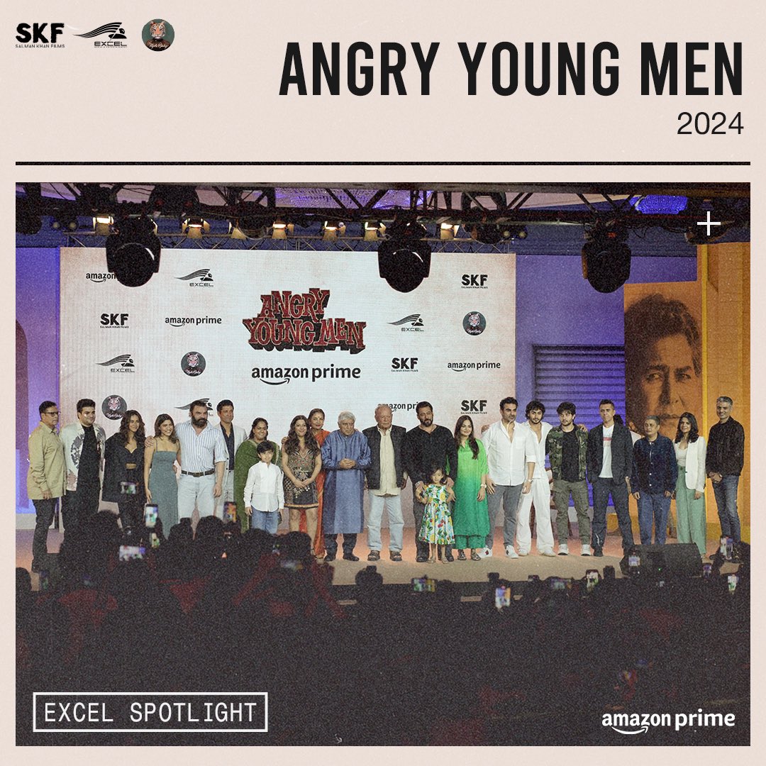 excelmovies's tweet photo. Honoured to celebrate the legendary duo, Salim-Javed who redefined Hindi Cinema. 
#AngryYoungMenOnPrime, 20th Aug. Trailer Out Now. #ExcelSpotlight 
@PrimeVideoIN @luvsalimkhan @javedakhtarjadu @aliceinandheri #SalmaKhan @BeingSalmanKhan @FarOutAkhtar @ritesh_sid #ZoyaAkhtar @Kagtireema #AlviraKhanAgnihotri @khanarpita @arbaazSkhan @SohailKhan #KalpanaKutty #GauravGill @J10kassim @vishalrr #AngadDevSingh #KartikShah
