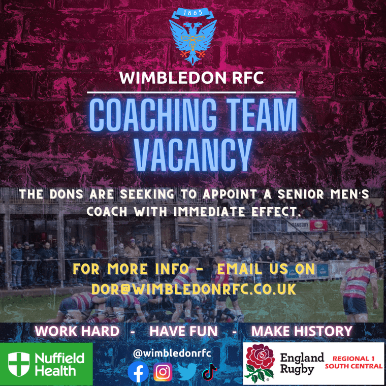 Wimbledon RFC (@wimbledonrfc) on Twitter photo DONS ON THE HUNT FOR SENIOR MEN'S COACH
wimbledonrfc.co.uk/news/dons-on-t… DONS ON THE HUNT FOR SENIOR MEN'S COACH
wimbledonrfc.co.uk/news/dons-on-t…