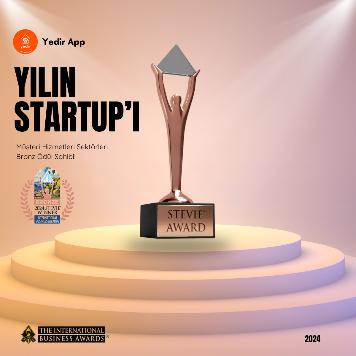 Yedir App, bu yıl 21.’si düzenlenen dünyanı en prestijli iş ödülleri olarak kabul edilen Stevie Awards Uluslararası İş Ödüllerinde Müşteri Hizmetleri Sektörleri alanında “Yılın Girişimi” kategorisinde bronz ödül kazandı!
#yedirapp #girişimcilik