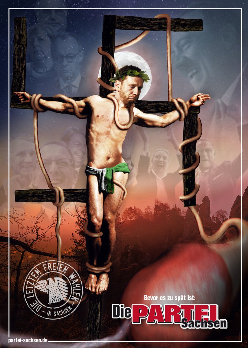<a href="/DiePARTEI/">Die PARTEI 🪣</a> präsentiert: 
Wahlplakat der Partei Die <a href="/PARTEI_Sachsen/">Die PARTEI Sachsen</a> zur Landtagswahl 2024.

Was das mit diesem Wahlkampf zu tun haben soll, wissen wir auch nicht.