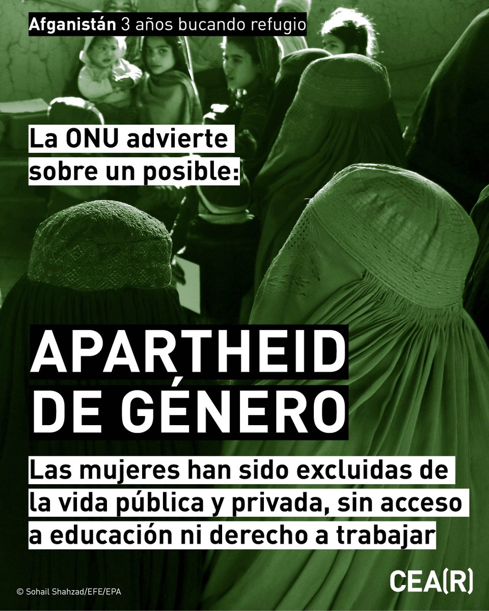 🇦🇫 Mañana se cumplen tres años de la vuelta al poder de los talibanes a Afganistán. Desde entonces, la situación económica, humanitaria y de seguridad no ha parado de empeorar. La persecución que sufren mujeres y niñas podría constituir un "apartheid de género" según la ONU. 🧵⬇️