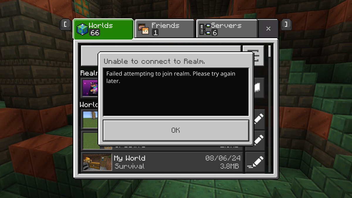 wowkamui's tweet photo. @MojangStatus The issue seems to still be ongoing as it’s still down for me. 5 attempts over the last hour, tested on both PC and Switch and unable to connect. https://t.co/gtcfc4o1qN