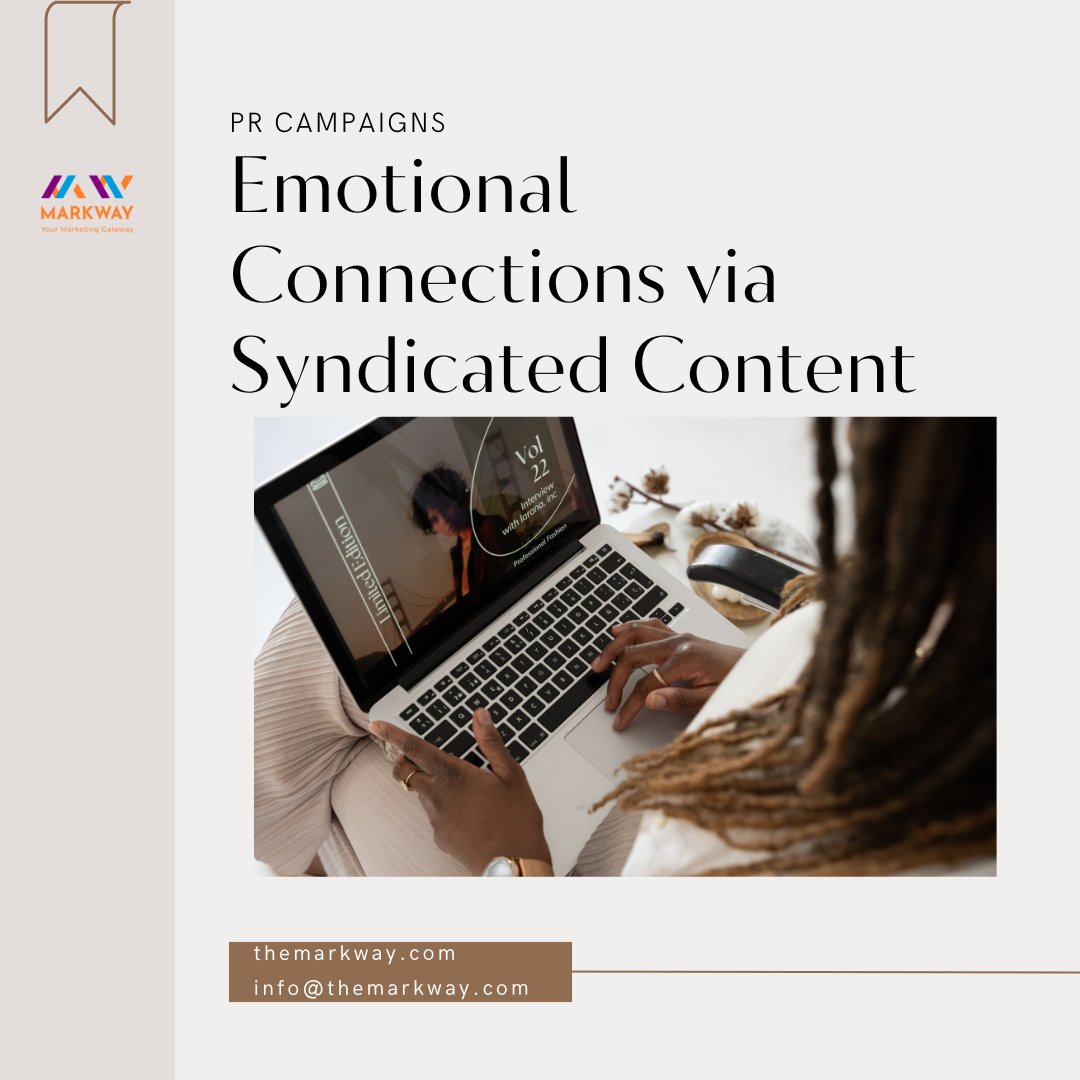 MarkWayAgency's tweet photo. By sharing your brand’s stories and values across multiple platforms, you engage with audiences on a deeper level, resonating with their emotions and building lasting relationships.  Reach out to us to learn more! 

 #PR #Branding #SEO #ContentSyndication #EmotionalConnection https://t.co/7tVQYnvkhb