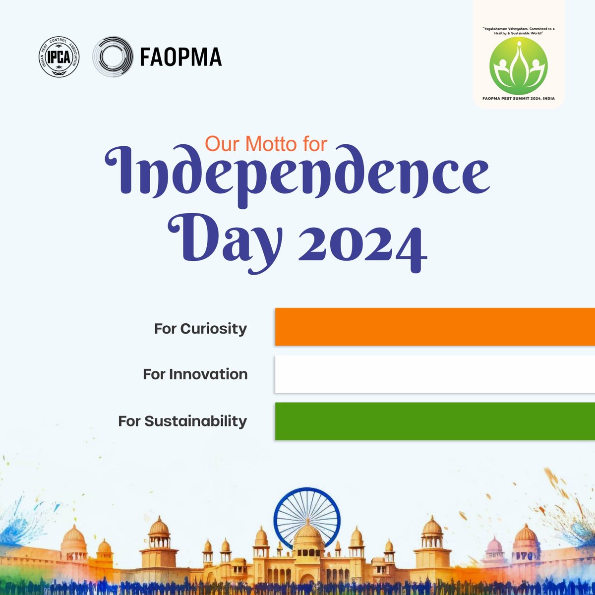 FPS2024's tweet photo. Celebrating Independence Day 2024 with Purpose! 

Orange for Curiosity: Embracing the drive to explore and innovate.
White for Innovation: Pioneering solutions for a better tomorrow.
Green for Sustainability: Committing to a greener, healthier world.

#fps2024 #IndependenceDay https://t.co/Vj9ig3UZA2