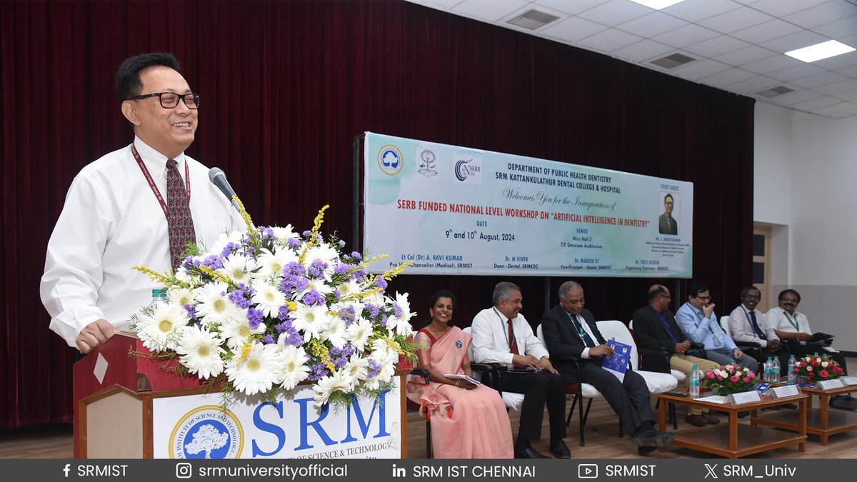 SRM_Univ's tweet image. The Department of Public Health #Dentistry at SRM Kattankulathur Dental College and Hospital organized a 2-day SERB-funded #NationalWorkshop on "Artificial Intelligence in Dentistry" on 9th and 10th August 2024, at Dr. T. P. Ganesan Auditorium. 

#SRMIST #oralhealth #dental