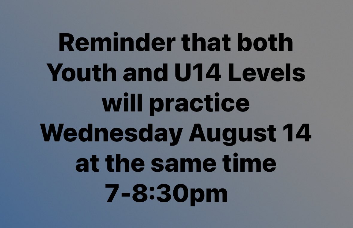 Last practice we sent an email about the time change ⬇️⬇️⬇️