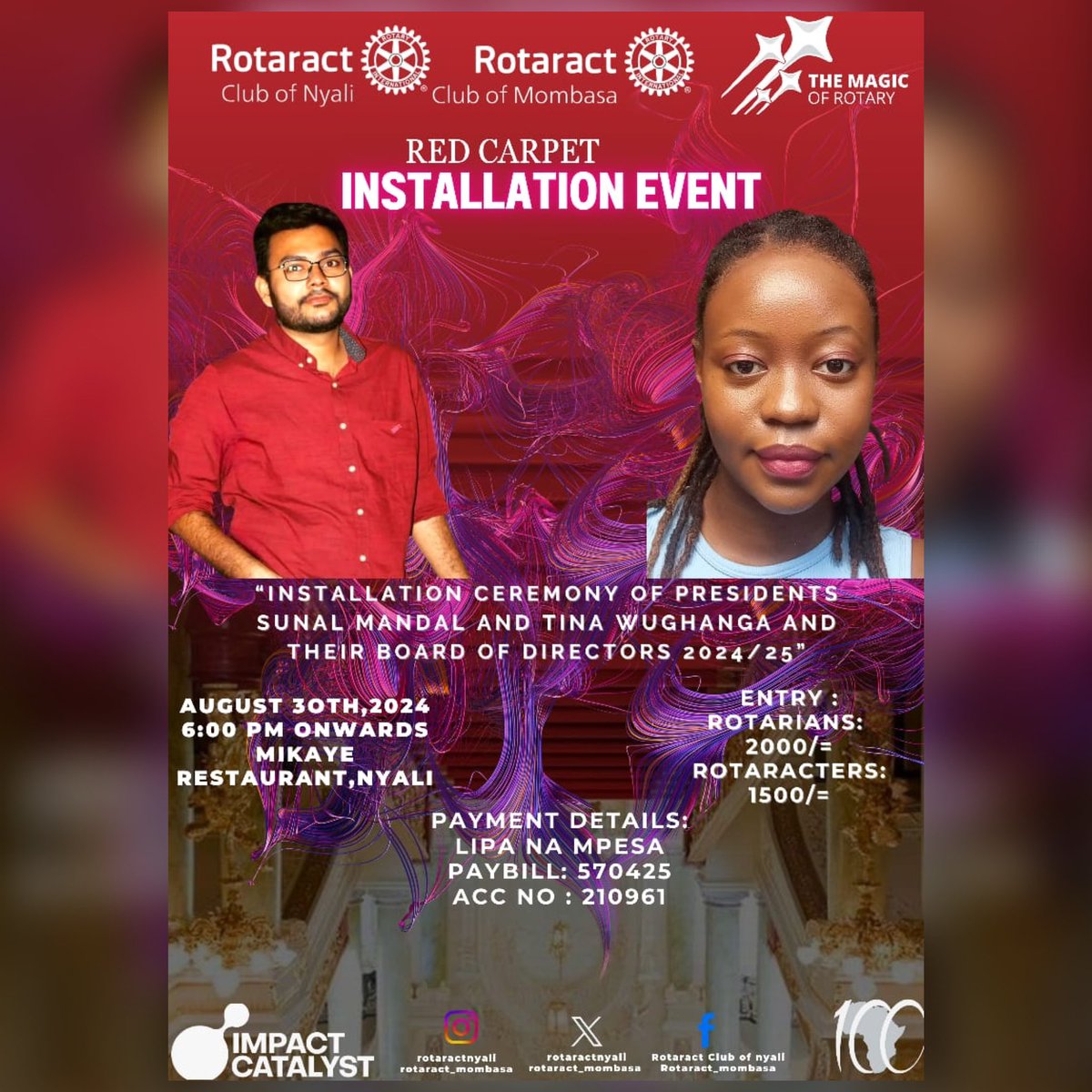 RotaractNyali's tweet photo. Get your *suits*🕴️pressed and *dresses* 👗 in check for a glamorous *Red Carpet Installation Affair*✨🏅

Join Rotaract Clubs of Mombasa &amp; Nyali for our joint Installation &amp; Induction Ceremony 🥳

Let's usher in the new boards in pomp &amp; glamor 🌟💃🏼 (1) https://t.co/Quuv9mLMyx