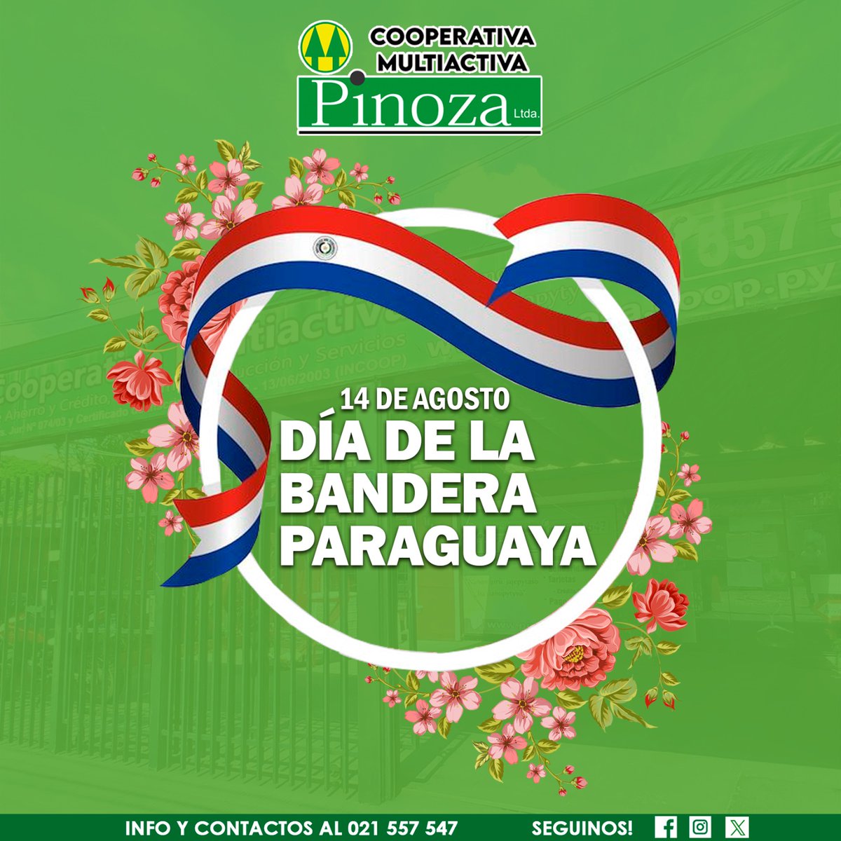 CoopeLtda's tweet photo. ¡Bandera de mi Patria tan querida!🇵🇾🇵🇾🇵🇾

Cada 14 de agosto se conmemora en el Paraguay el Día de la Bandera Paraguaya, vigente desde 1842. https://t.co/k4R3UsB7id