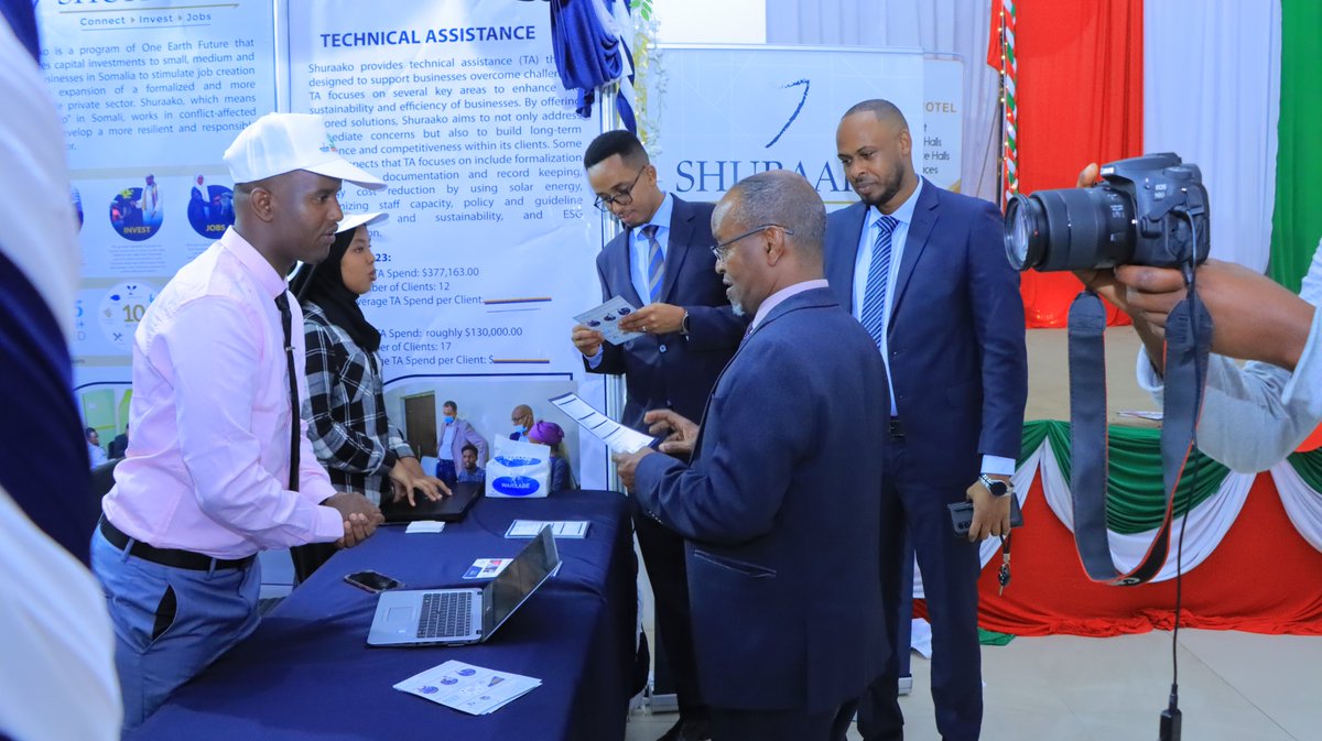 Shuraako's tweet photo. The #Shuraako Program's involvement in the Somaliland Investment &amp; Industrial Exhibition aligns with our dedication to fostering stability and prosperity in the region. Excited to continue supporting the growth of #Somaliland's business community! 🚀🌱 #InvestInSomaliland https://t.co/ld4E8Mk1v0