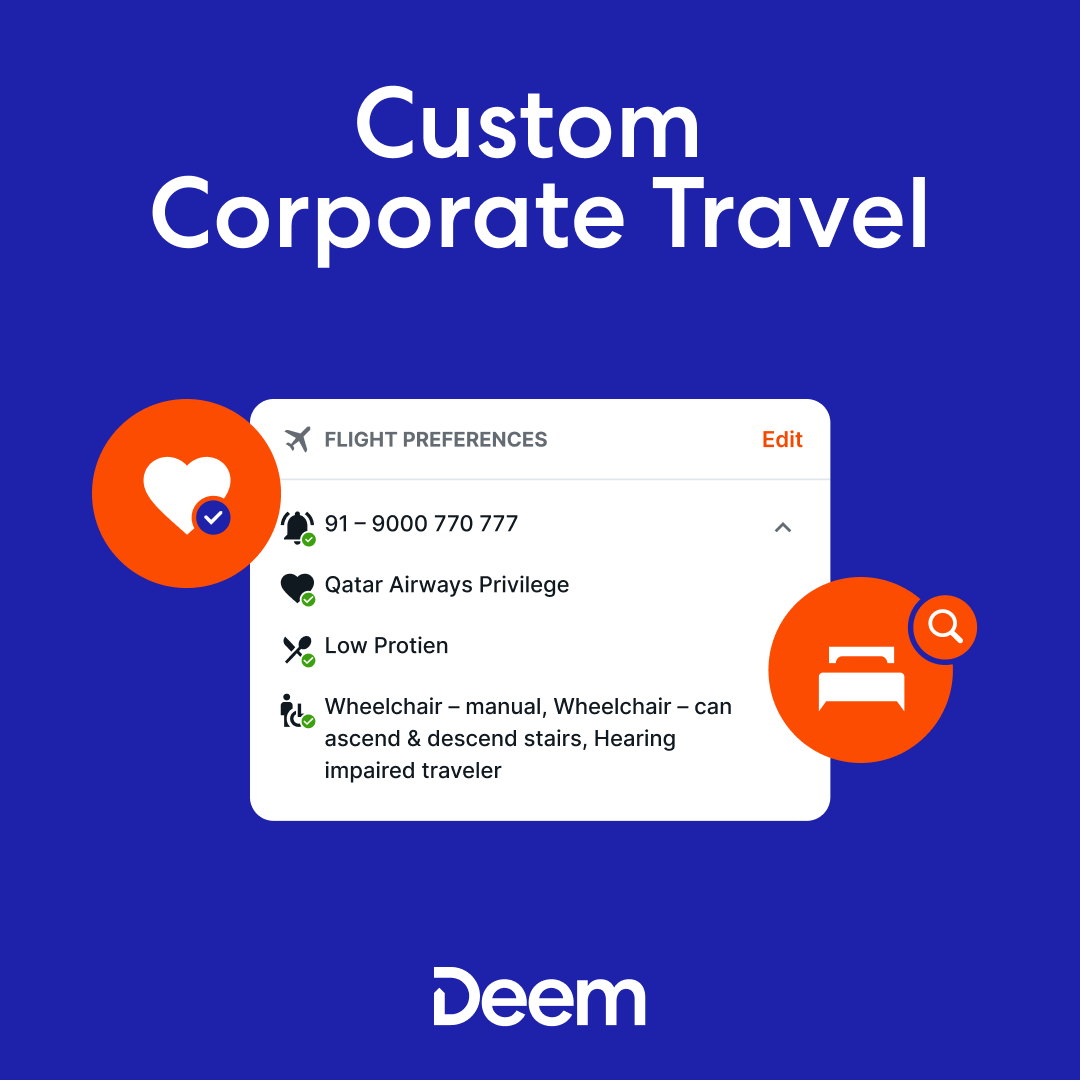 Not all OBTs let you build custom experiences for every traveler. Deem does. 😄

Find our more 👉eu1.hubs.ly/H0bJKft0

#TravelHappy #CorporateTravel #TravelManagement