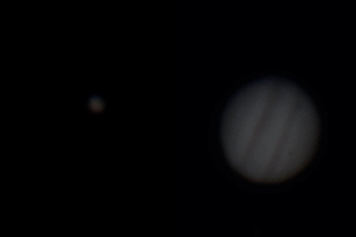 MrJupiterSaturn's tweet photo. Today morning, I captured the spectacular #conjunction of #Mars and #Jupiter. I also captured the shadows of #Io and #Europa.
#MarsJupiter
#Astrology
#Astrophotography
#Astronomy
#Planets
@AJamesMcCarthy
@rami_astro
@tw__astro
@m1che2
@DavidBflower
@damo251
@GP_O11
@MoonHour321 https://t.co/syXGXLxi6D
