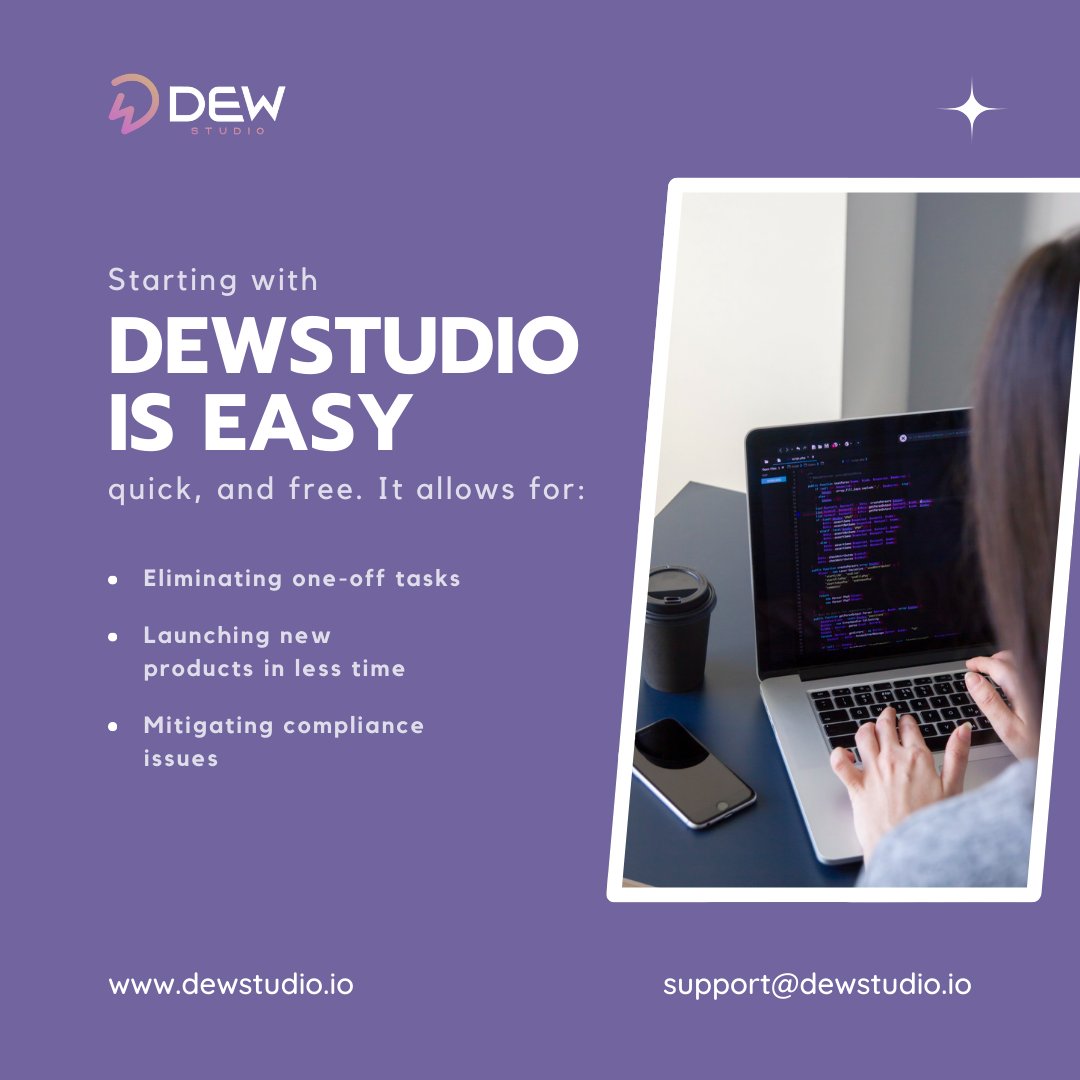 dewstudio_io's tweet image. DEWStudio: Easy, quick, and free!  Streamline tasks, launch faster, and stay compliant. 
dewstudio.io
DEWStudio, a product developed by TechRev LLC
#DEWStudio #lowcodeplatform #lowcodetool #lowcodesolution #lowcode #lowcodeappdevelopment #lowcodeappdevelopmentsolution