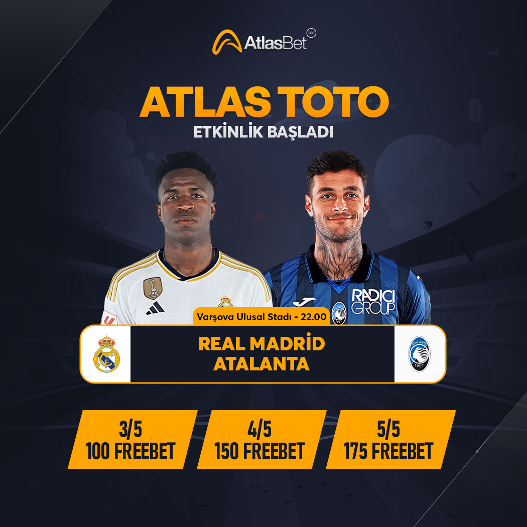 atlasbetli's tweet photo. 🏆Atlasbet #Toto Etkinliği!

⚽️#RealMadtid - #Atalanta  

🎁Soruları Cevapla Kazan! 
🔸3/5 - 100 ₺ FB
🔸4/5 - 150 ₺ FB
🔸5/5 - 175 ₺ FB

✅ Rt At, Beğen, #Atlasbet ve K. Adın ile beraber yorum yap.

‼️ https://t.co/xLEMM8lfs8 adresinden katılımını tamamla! https://t.co/DIYTelZ1Y8