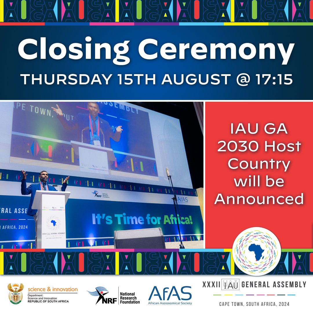 IAU GA 2024 π (@astronomy2024) on Twitter photo π Had your fill of the opening ceremony excitement? Get ready for the grand finale! At the closing ceremony on August 15, weβll reveal the host of the 2030 IAU General Assembly. Donβt miss this historic moment! πβ¨ π Had your fill of the opening ceremony excitement? Get ready for the grand finale! At the closing ceremony on August 15, weβll reveal the host of the 2030 IAU General Assembly. Donβt miss this historic moment! πβ¨